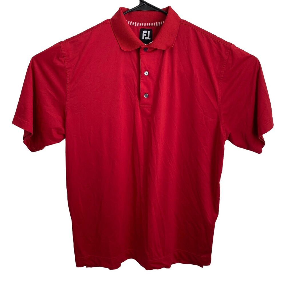 Footjoy FJ Golf Polo Shirt Men's Size‎ L Talons Cove Utah Solid Red
